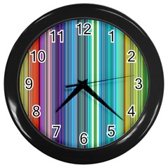 Color Stripes Wall Clocks (Black)