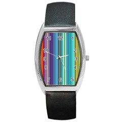 Color Stripes Barrel Style Metal Watch by Simbadda