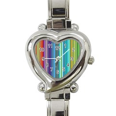 Color Stripes Heart Italian Charm Watch by Simbadda