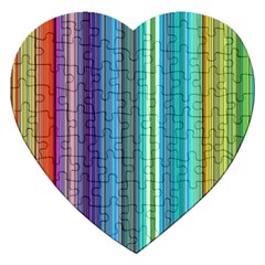 Color Stripes Jigsaw Puzzle (heart) by Simbadda