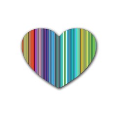 Color Stripes Rubber Coaster (Heart) 