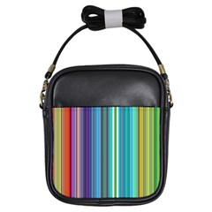 Color Stripes Girls Sling Bags