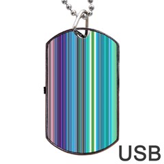 Color Stripes Dog Tag Usb Flash (two Sides) by Simbadda