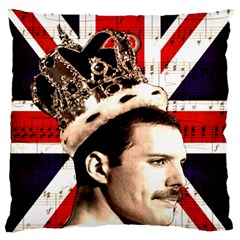 Freddie Mercury Large Flano Cushion Case (one Side) by Valentinaart