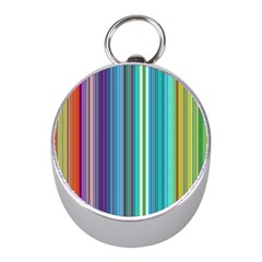 Color Stripes Mini Silver Compasses