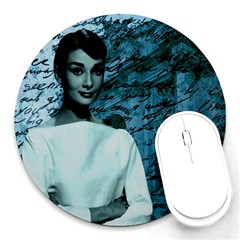 Audrey Hepburn Round Mousepads by Valentinaart