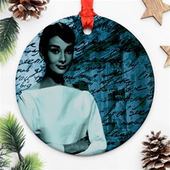 Audrey Hepburn Ornament (round) by Valentinaart