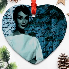 Audrey Hepburn Ornament (heart) by Valentinaart