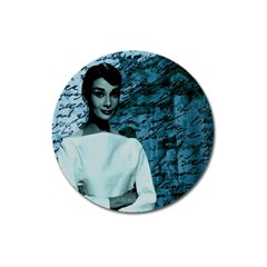 Audrey Hepburn Magnet 3  (round) by Valentinaart