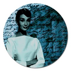 Audrey Hepburn Magnet 5  (round) by Valentinaart