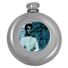 Audrey Hepburn Round Hip Flask (5 Oz) by Valentinaart