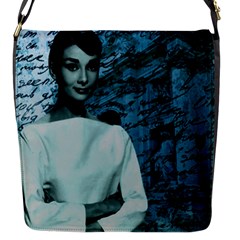 Audrey Hepburn Flap Messenger Bag (s) by Valentinaart