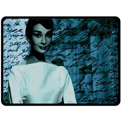 Audrey Hepburn Double Sided Fleece Blanket (large)  by Valentinaart