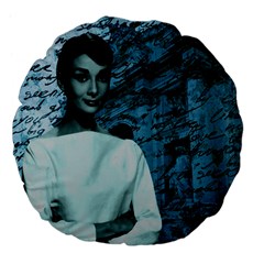 Audrey Hepburn Large 18  Premium Flano Round Cushions