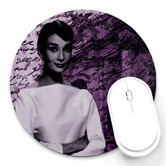 Audrey Hepburn Round Mousepads by Valentinaart