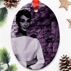 Audrey Hepburn Ornament (oval) by Valentinaart