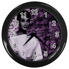 Audrey Hepburn Wall Clocks (black) by Valentinaart