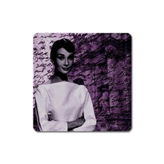 Audrey Hepburn Square Magnet by Valentinaart