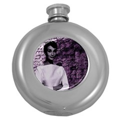 Audrey Hepburn Round Hip Flask (5 Oz) by Valentinaart