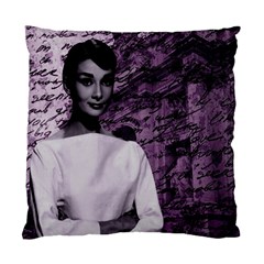 Audrey Hepburn Standard Cushion Case (two Sides) by Valentinaart