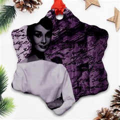 Audrey Hepburn Snowflake Ornament (two Sides) by Valentinaart