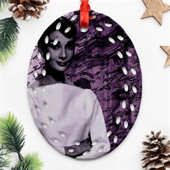 Audrey Hepburn Oval Filigree Ornament (two Sides) by Valentinaart