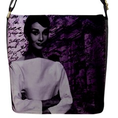 Audrey Hepburn Flap Messenger Bag (s) by Valentinaart