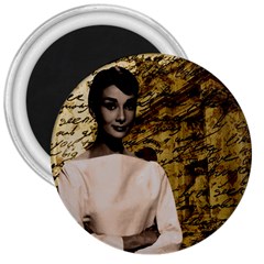 Audrey Hepburn 3  Magnets by Valentinaart