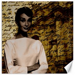 Audrey Hepburn Canvas 12  X 12   by Valentinaart