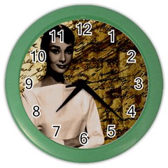 Audrey Hepburn Color Wall Clocks by Valentinaart