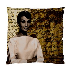 Audrey Hepburn Standard Cushion Case (two Sides) by Valentinaart