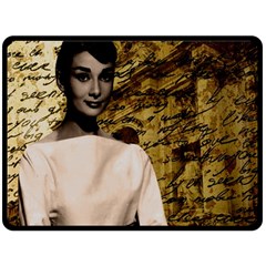 Audrey Hepburn Fleece Blanket (large)  by Valentinaart