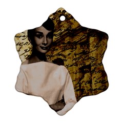 Audrey Hepburn Snowflake Ornament (two Sides) by Valentinaart