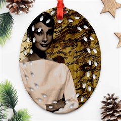 Audrey Hepburn Oval Filigree Ornament (two Sides) by Valentinaart