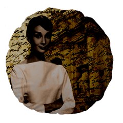 Audrey Hepburn Large 18  Premium Flano Round Cushions by Valentinaart