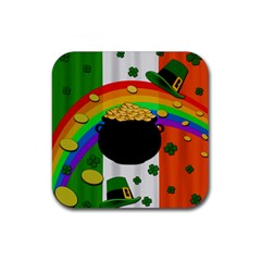 Pot Of Gold Rubber Coaster (square)  by Valentinaart