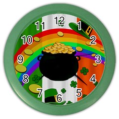 Pot Of Gold Color Wall Clocks by Valentinaart