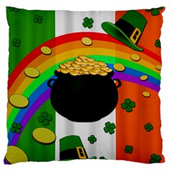 Pot Of Gold Large Cushion Case (one Side) by Valentinaart