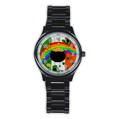 Pot Of Gold Stainless Steel Round Watch by Valentinaart