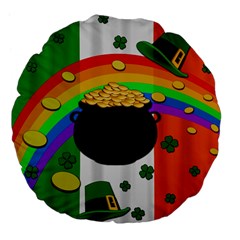 Pot Of Gold Large 18  Premium Flano Round Cushions by Valentinaart