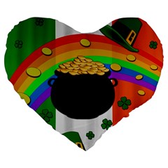 Pot Of Gold Large 19  Premium Flano Heart Shape Cushions