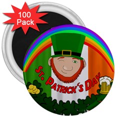 St  Patricks Day  3  Magnets (100 Pack) by Valentinaart