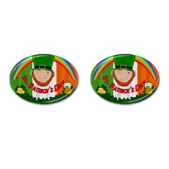 St  Patricks Day  Cufflinks (oval) by Valentinaart