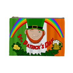 St  Patricks Day  Cosmetic Bag (large)  by Valentinaart