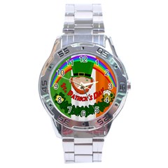 St  Patricks Day  Stainless Steel Analogue Watch by Valentinaart