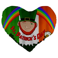 St  Patricks Day  Large 19  Premium Heart Shape Cushions