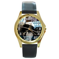 Al Capone  Round Gold Metal Watch by Valentinaart