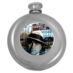 Al Capone  Round Hip Flask (5 Oz) by Valentinaart