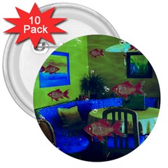 Natural habitat 3  Buttons (10 pack) 