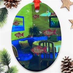 Natural Habitat Oval Ornament (two Sides) by Valentinaart